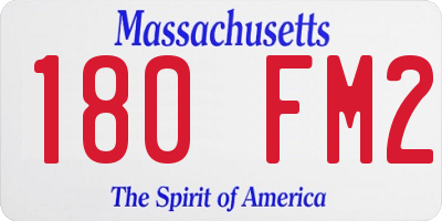 MA license plate 180FM2