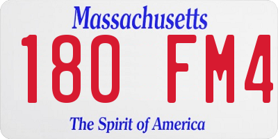 MA license plate 180FM4
