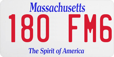 MA license plate 180FM6