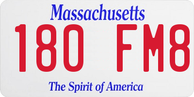 MA license plate 180FM8