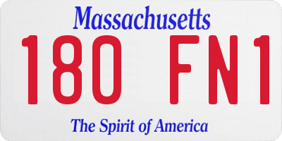 MA license plate 180FN1
