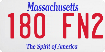 MA license plate 180FN2