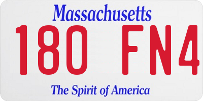 MA license plate 180FN4