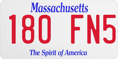 MA license plate 180FN5