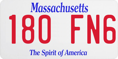MA license plate 180FN6