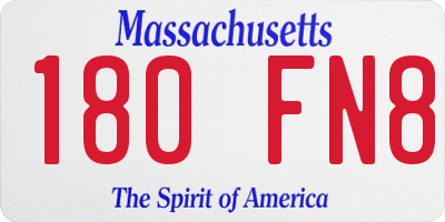 MA license plate 180FN8