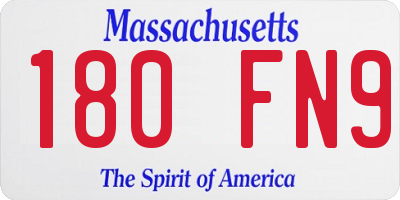 MA license plate 180FN9