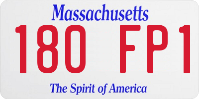 MA license plate 180FP1