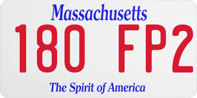 MA license plate 180FP2