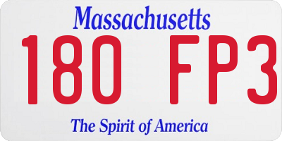 MA license plate 180FP3