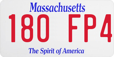 MA license plate 180FP4