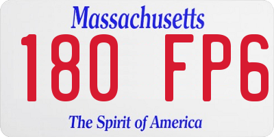 MA license plate 180FP6