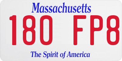 MA license plate 180FP8