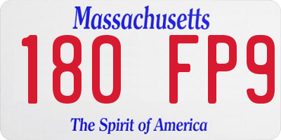 MA license plate 180FP9