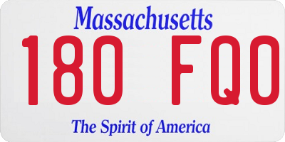 MA license plate 180FQ0