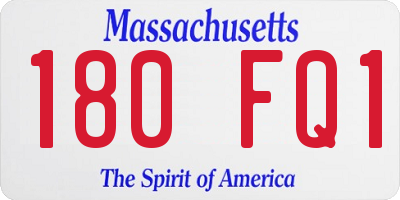 MA license plate 180FQ1