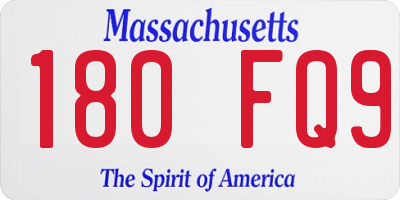 MA license plate 180FQ9