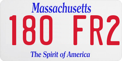 MA license plate 180FR2