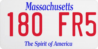 MA license plate 180FR5