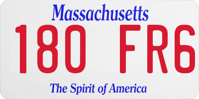 MA license plate 180FR6