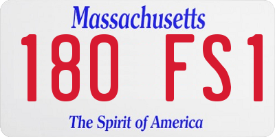 MA license plate 180FS1