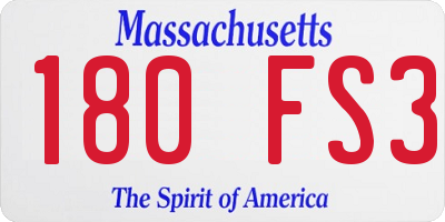 MA license plate 180FS3