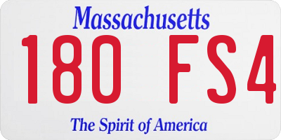 MA license plate 180FS4