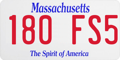MA license plate 180FS5