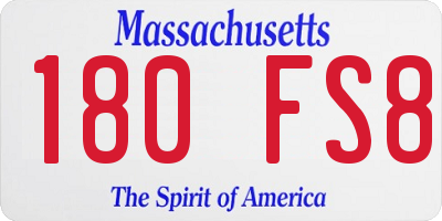 MA license plate 180FS8