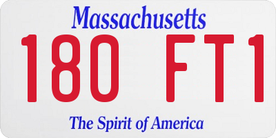 MA license plate 180FT1