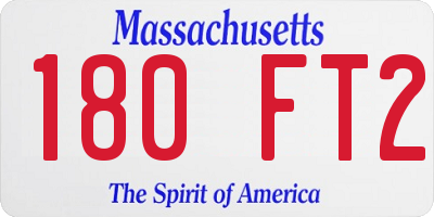 MA license plate 180FT2