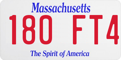 MA license plate 180FT4