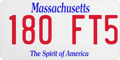 MA license plate 180FT5