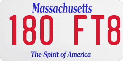 MA license plate 180FT8