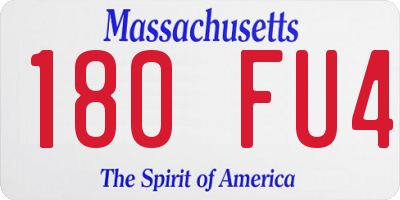 MA license plate 180FU4