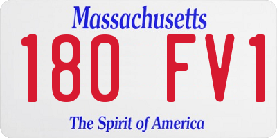 MA license plate 180FV1