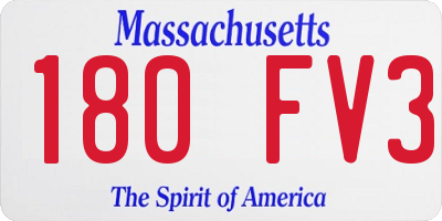 MA license plate 180FV3