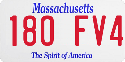 MA license plate 180FV4