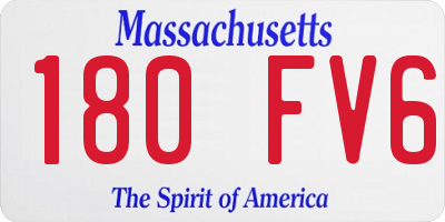 MA license plate 180FV6