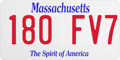 MA license plate 180FV7