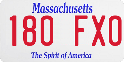 MA license plate 180FX0