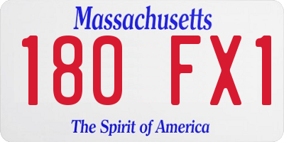 MA license plate 180FX1