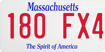 MA license plate 180FX4