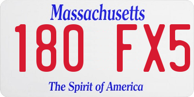 MA license plate 180FX5