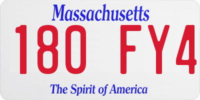MA license plate 180FY4