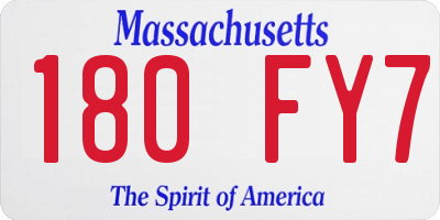 MA license plate 180FY7