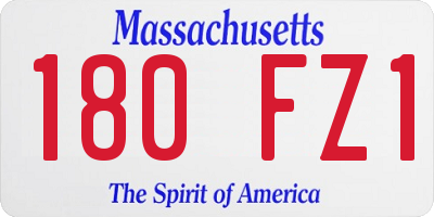 MA license plate 180FZ1