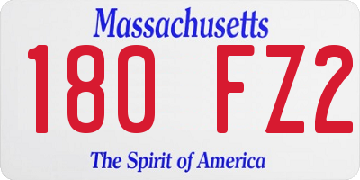 MA license plate 180FZ2