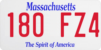 MA license plate 180FZ4