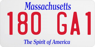 MA license plate 180GA1